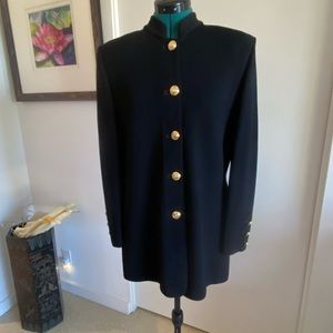 St. John knit blazer black with gold buttons